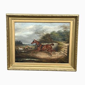 James Clark, Horse Bolting for the Hunt, Painting, Early 20th Century, Framed