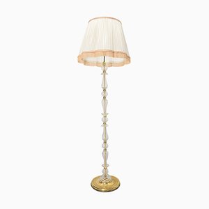 French Glass and Brass Floor Lamp, 1960