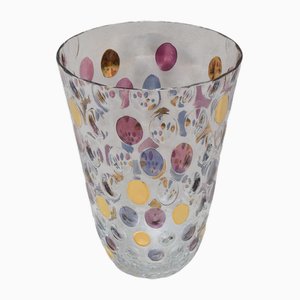Vintage Glass Vase from Glasswork Novy Bor, 1950s