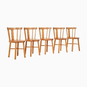 Schwedische Stühle aus Kiefernholz von Steneby Hemslöjd, 1960er, 5er Set
