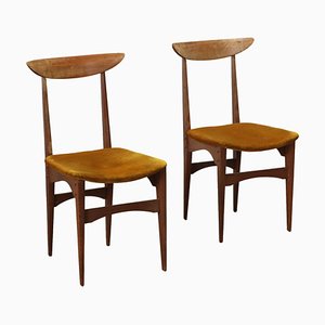 Chairs in Stained Beech, Italy, 1960s, Set of 2