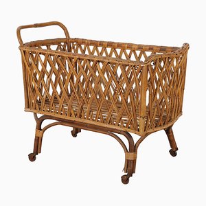 Vintage Bamboo Cradle, Italy, 1960s