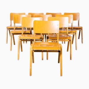 Beech Stacking Dining Chairs from Casala, 1950s, Set of 10