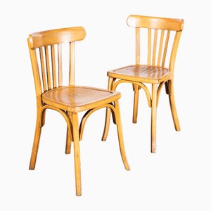 Luterma Blonde Dining Chairs in Oak and Bentwood by Marcel Breuer, 1950s, Set of 2