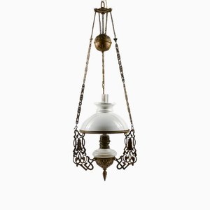 Hanging Lamp in Metal and Glass