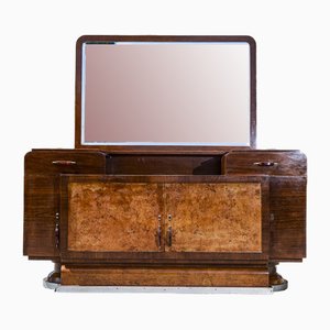 Art Deco Italian Sideboard with Original Mirror, 1930s