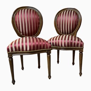 Louis XVI Style Chairs with Oval Back, Set of 2