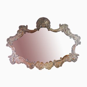 Louis XIV Mirror with Cantilevered Copper Lamina Frame, 1700
