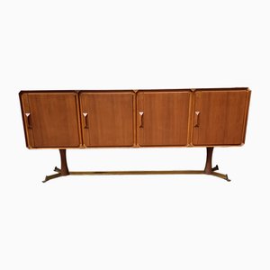 Credenza in ottone e legno di Giulio Moscatellio per Cantu Furniture, anni '60