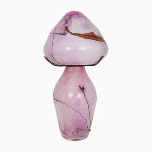 Mushroom Lampe aus Hellrosa Glas von Georges Castellino, 1970er