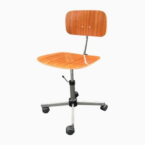 Kevi Desk Chair in Teak Faced Ply and Chrome, 1970s