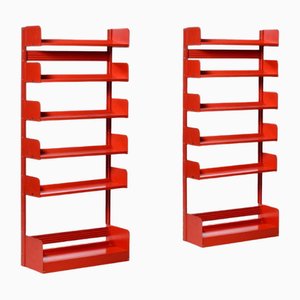 Bookcase Model Congress in Red Iron from Lips Vago, 1970s