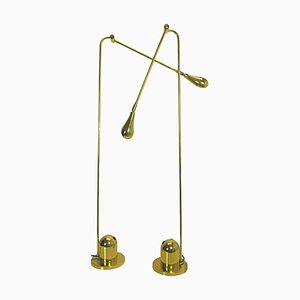 Mid-Century Brass Floor Reading Lamps from VLS, Germany, 1960s, Set of 2