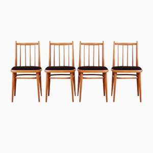 Stühle mit Spindelrücken von Thonet, 1950er-1960er, 4er Set