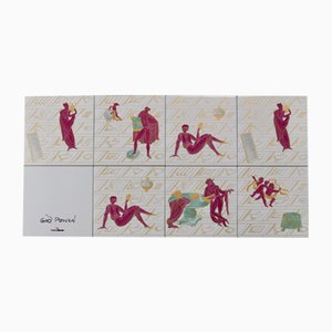 Ceramic Tiles by Gio Ponti, 1980, Set of 8