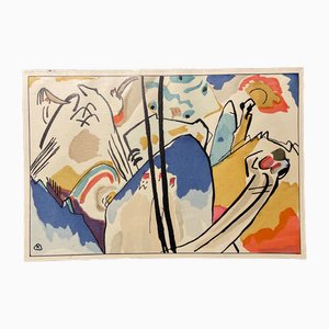 Wassily Kandinsky, Der Blaue Reiter: Studie zur abstrakten Komposition Nr. 4, 1914, Holzschnitt