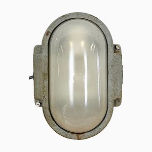 Graue industrielle Wandlampe aus Gusseisen von Elektrosvit, 1960er