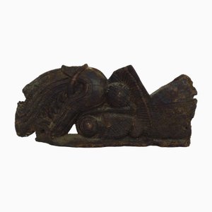 Indonesian Wooden Bas-Relief of Chameleon, 19th Century