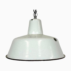 Industrial White Enamel Factory Pendant Lamp from Zaos, 1960s