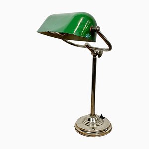 Lampada da tavolo vintage verde smaltata, anni '60