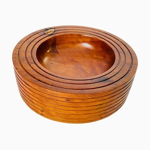 Wood Ashtray in Brown Color, France, 1970s
