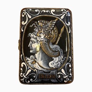 Napoleon III Enameled Silver Card Case