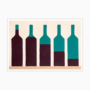 Gio Bellagio, Five Wines, 2023, Acrylic on Paper