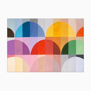 Natalia Roman, Geometric Rainbow Lights, 2023, Acrylic on Watercolor Paper