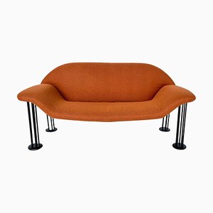 Mid-Century Modern Orange Sofa attributed to Burkhard Vogtherr for Hain + Tohme, 1980s