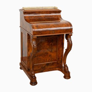 Antique English Victorian Desk in Walnut Burl, 19th Century