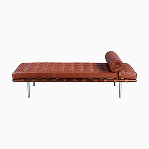 Barcelona Daybed Walnut Leather by Ludwig Mies Van Der Rohe