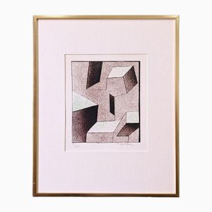 Kinetic Shapes, 1950s, Lithograph, Framed