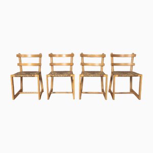 Stühle aus Eschenholz, 1970er, 4 . Set