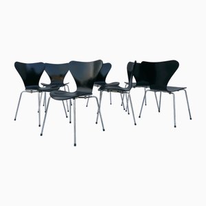 Vintage 3107 Chairs by Arne Jacobsen for Fritz Hansen, 1995, Set of 7