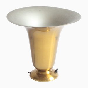Art Deco Brass Chalice Table Lamp, 1930s