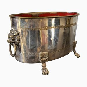 Vintage English Wine Cooler in Silver