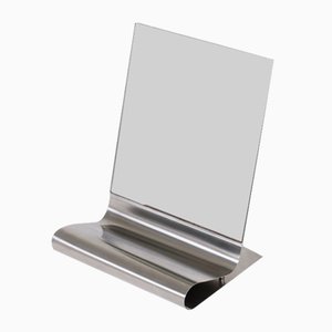 Brushed Aluminum Table Mirror by Maria Pergay, 1970s