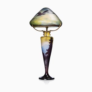 French Art Nouveau Vosges Paysage Table Lamp by Emile Galle, 1910