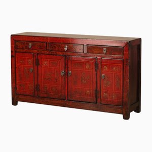 Red Lacquer Dongbei Sideboard, 1920s