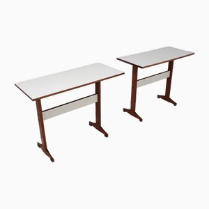 Mid-Century Wood and Formica Console, 1950s, Set of 2