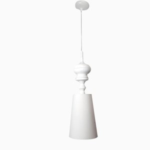 Large Glossy White Ceramic Hanging Lamp Josephine by Jamie Hayon for Metalarte, 2010s