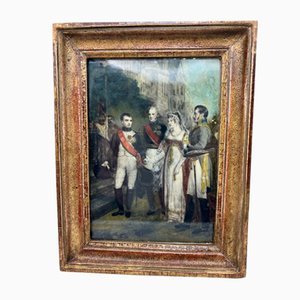 Miniature Painting of Reception of the Prussian Queen by Napoleon Bonaparte in Tilsit after Gosse, 1800s