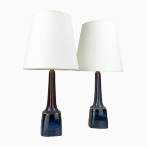 Tall Danish Model 941 Table Lamps in Ceramic by Einar Johansen for Søholm Stoneware, 1960s, Set of 2