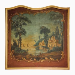 Artista di scuola fiamminga, Paesaggio marittimo estivo, XVIII secolo, Olio su tela, In cornice