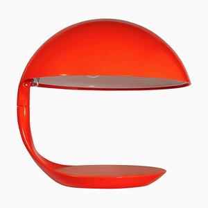 Lámpara de mesa Cobra en rojo de Elio Martinelli, Italia, 1960