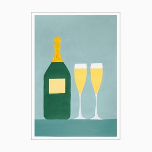 Gio Bellagio, Champagne para dos, 2023, Acrílico sobre papel