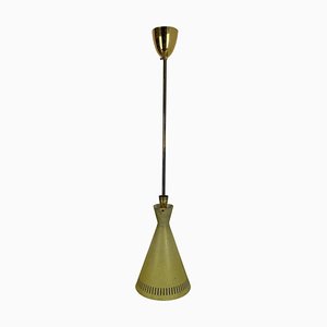 Mid-Century Diabolo Brass and Metal Tube Hanging Light from Stilnovo, Italy, 1950s