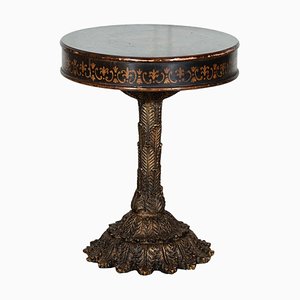 19th Century Italian Painted & Gilt Carved Occasional Table, 1850s