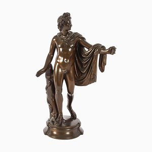 Artista victoriano, Escultura antigua del dios griego Apolo, siglo XIX, Bronce