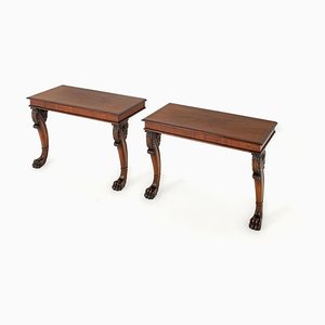 Tables Console Georgian Revival en Acajou, Set de 2